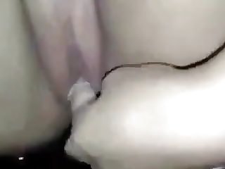 Fingering hot pussy in WC