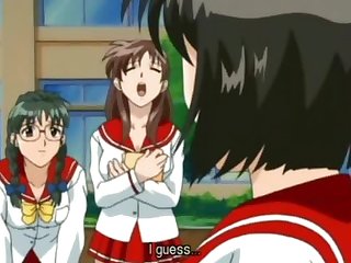 Anime teacher with big juicy tits gets her holes stuffed