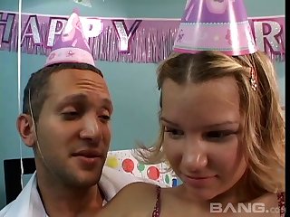 Birthday anal sex for a cute girl that craves hot cum