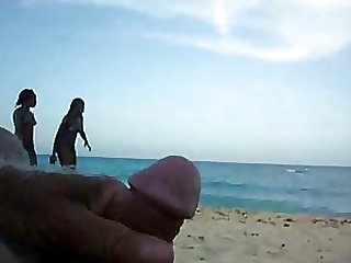 Guy Jerking Off In The Beach